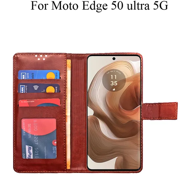 Brown_Premium_Flip_Cover_For_Moto_Edge_50_Ultra_5G