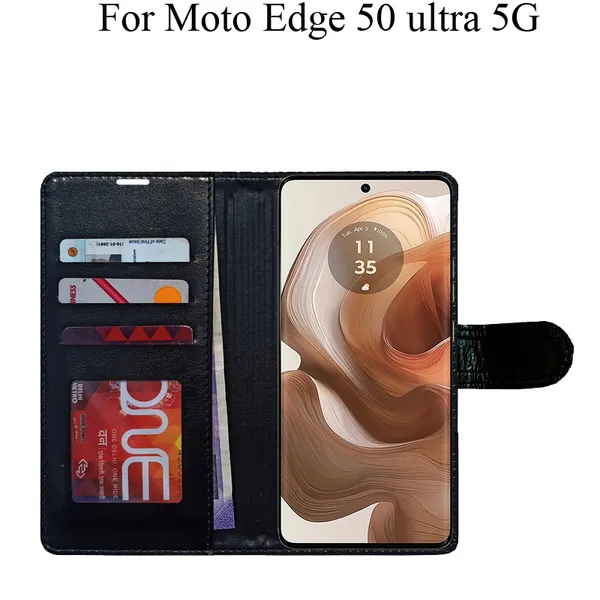 Black_Premium_Flip_Cover_For_Moto_Edge_50_Ultra_5G
