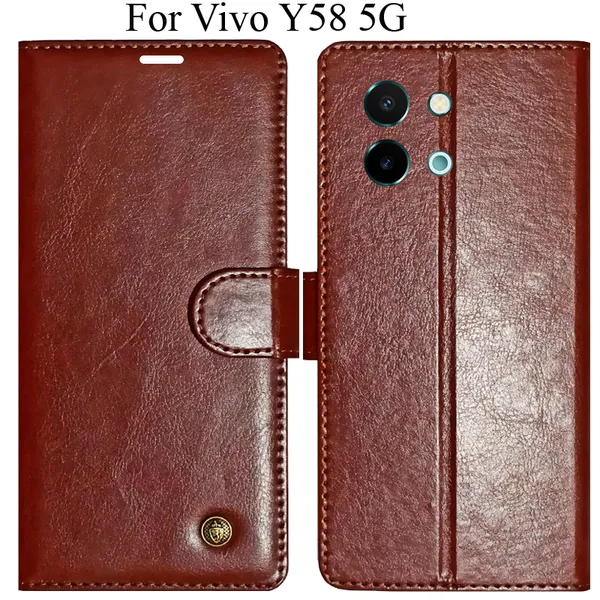 Brown_Premium_Flip_Cover_For_Vivo_Y58_5G