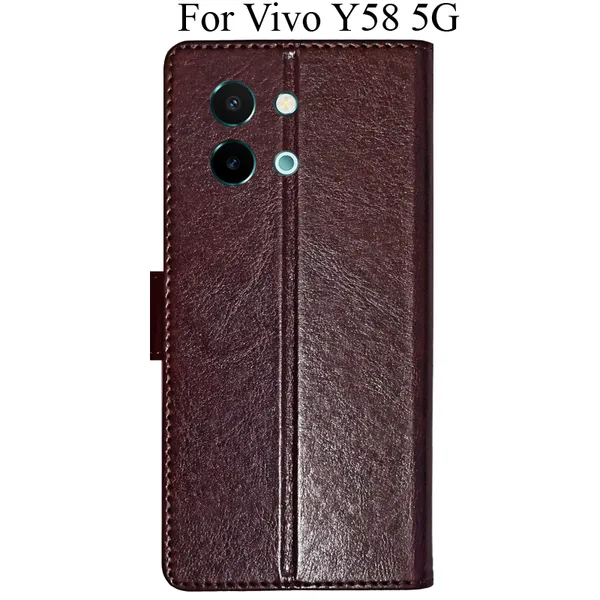 Beige_Premium_Flip_Cover_For_Vivo_Y58_5G