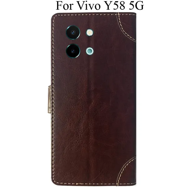 Beige_Premium_Flip_Cover_For_Vivo_Y58_5G