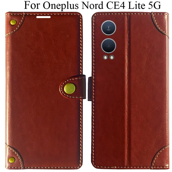 Brown_Premium_Flip_Cover_For_Oneplus_Nord_Ce4_Lite_5G