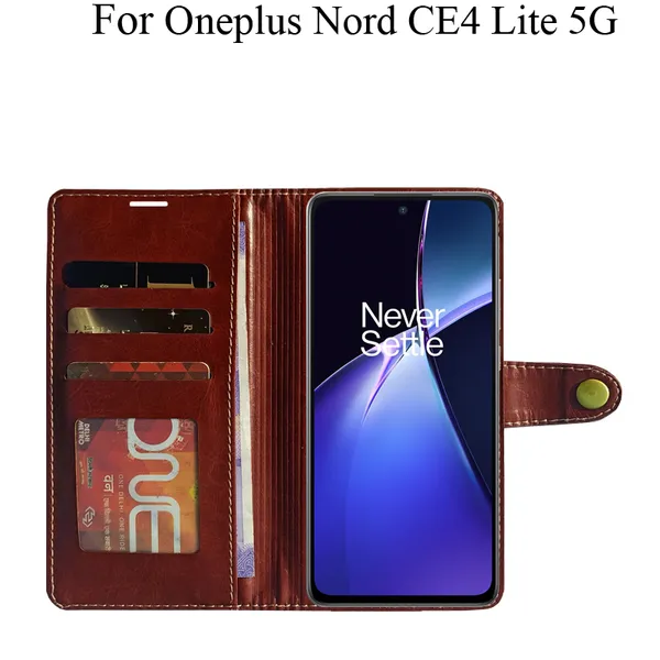 Brown_Premium_Flip_Cover_For_Oneplus_Nord_Ce4_Lite_5G