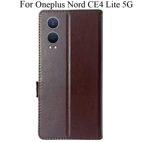 Brown_Premium_Flip_Cover_For_Oneplus_Nord_Ce4_Lite_5G