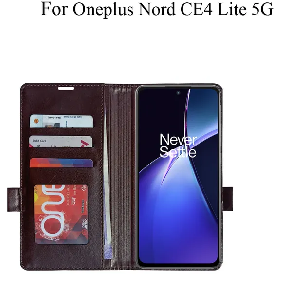 Brown_Premium_Flip_Cover_For_Oneplus_Nord_Ce4_Lite_5G