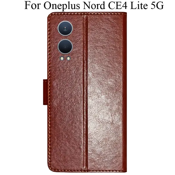 Brown_Premium_Flip_Cover_For_Oneplus_Nord_Ce4_Lite_5G