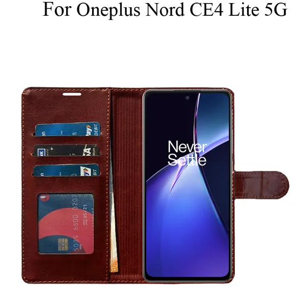 Brown_Premium_Flip_Cover_For_Oneplus_Nord_Ce4_Lite_5G