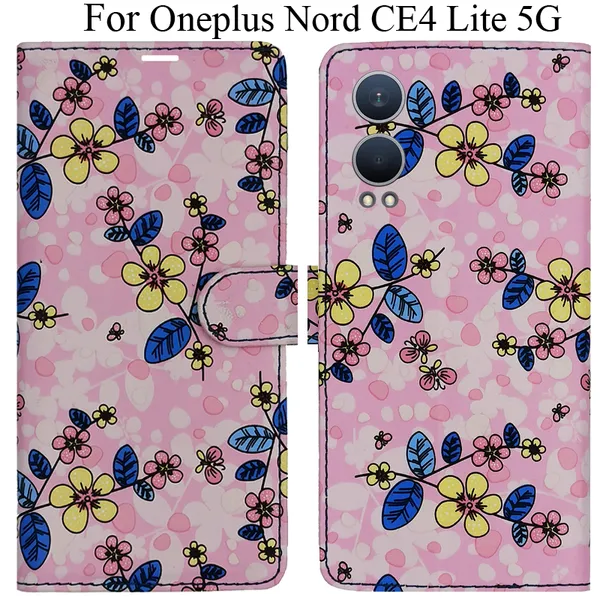 Pink_Premium_Flip_Cover_For_Oneplus_Nord_Ce4_Lite_5G