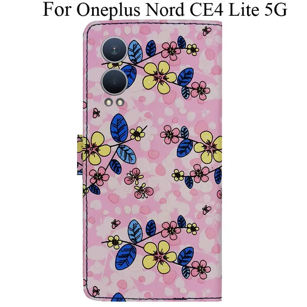 Pink_Premium_Flip_Cover_For_Oneplus_Nord_Ce4_Lite_5G
