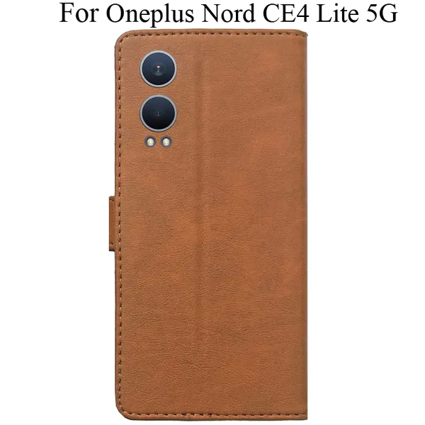 Brown_Premium_Flip_Cover_For_Oneplus_Nord_Ce4_Lite_5G