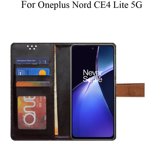 Brown_Premium_Flip_Cover_For_Oneplus_Nord_Ce4_Lite_5G