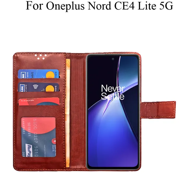 Brown_Premium_Flip_Cover_For_Oneplus_Nord_Ce4_Lite_5G