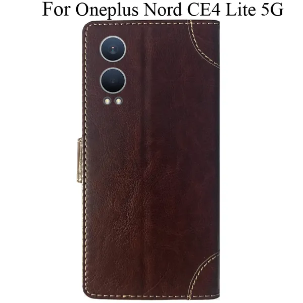 Beige_Premium_Flip_Cover_For_Oneplus_Nord_Ce4_Lite_5G