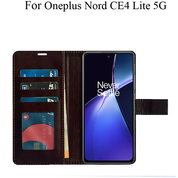 Brown_Premium_Flip_Cover_For_Oneplus_Nord_Ce4_Lite_5G