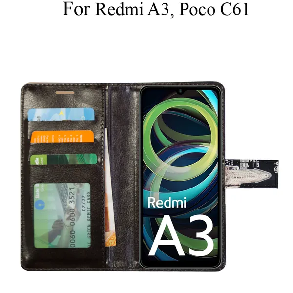 Black_Premium_Flip_Cover_For_Poco_C61,_Redmi_A3_(2024)