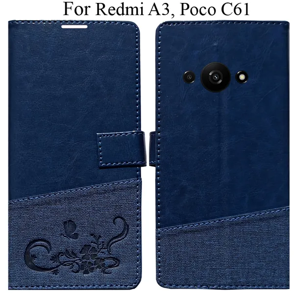 Blue_Premium_Flip_Cover_For_Poco_C61,_Redmi_A3_(2024)