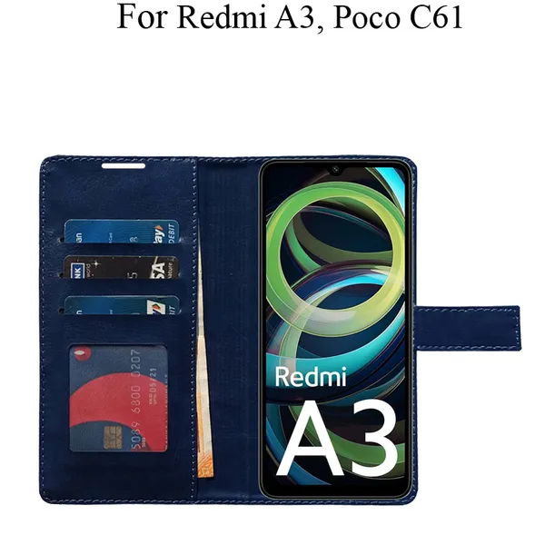 Blue_Premium_Flip_Cover_For_Poco_C61,_Redmi_A3_(2024)