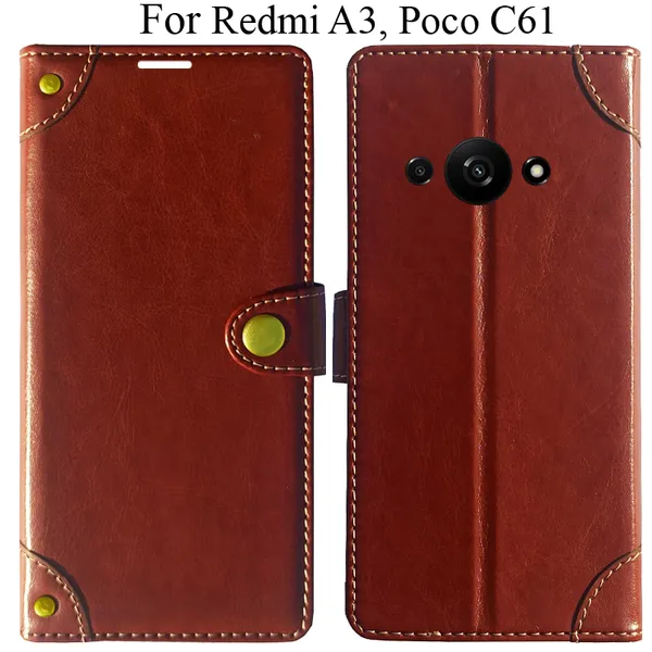 Brown_Premium_Flip_Cover_For_Poco_C61,_Redmi_A3_(2024)