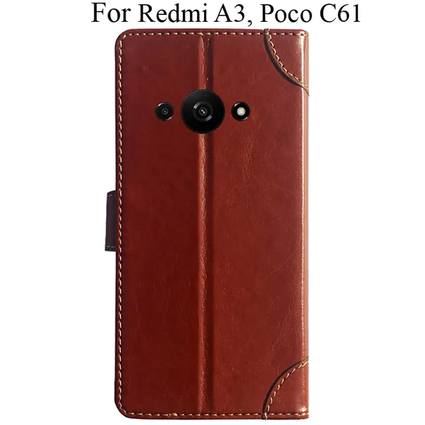 Brown_Premium_Flip_Cover_For_Poco_C61,_Redmi_A3_(2024)