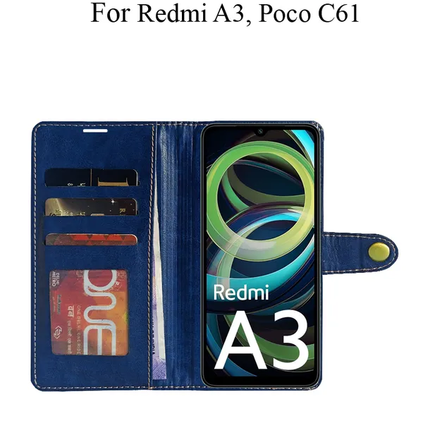 Blue_Premium_Flip_Cover_For_Poco_C61,_Redmi_A3_(2024)