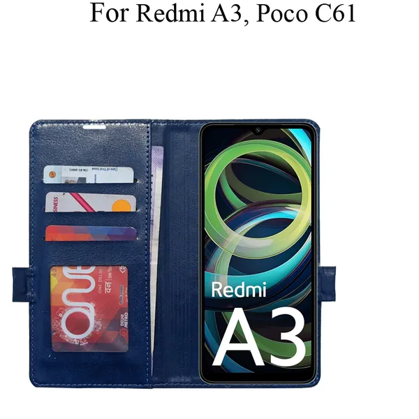 Blue_Premium_Flip_Cover_For_Poco_C61,_Redmi_A3_(2024)