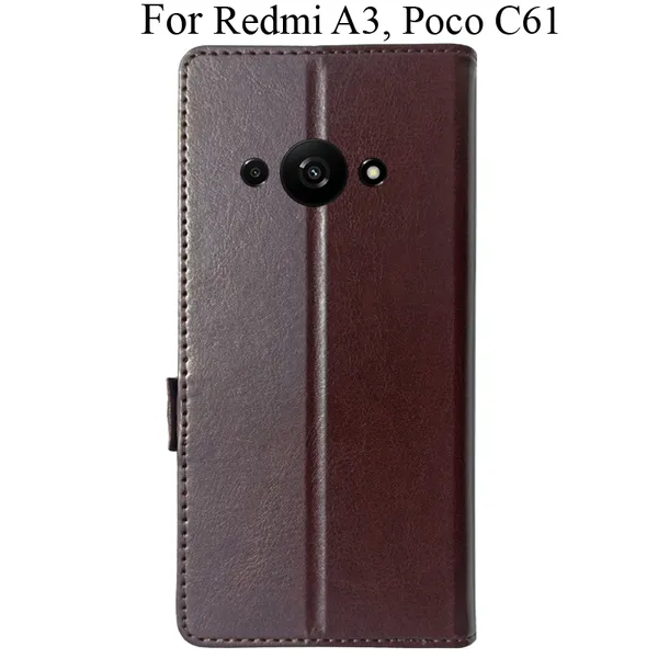 Brown_Premium_Flip_Cover_For_Poco_C61,_Redmi_A3_(2024)