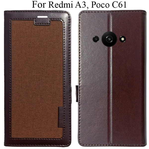 Brown_Premium_Flip_Cover_For_Poco_C61,_Redmi_A3_(2024)
