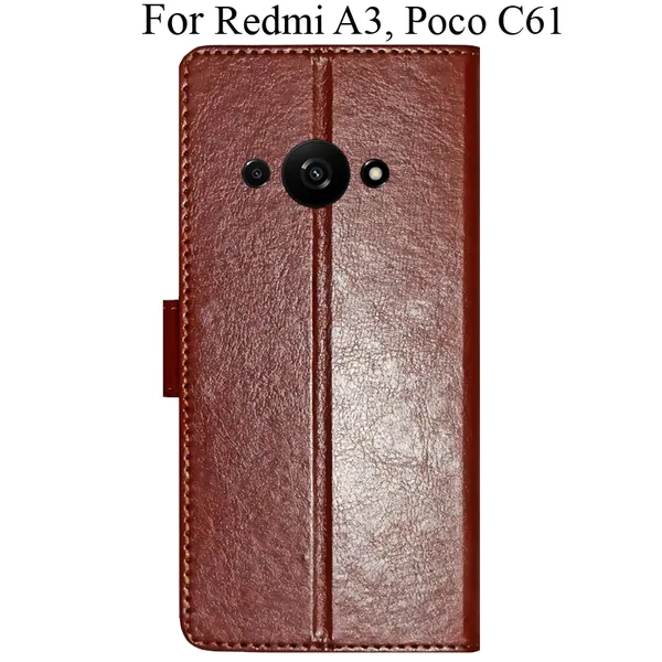 Brown_Premium_Flip_Cover_For_Poco_C61,_Redmi_A3_(2024)