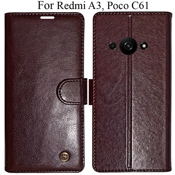 Beige_Premium_Flip_Cover_For_Poco_C61,_Redmi_A3_(2024)