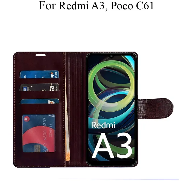 Beige_Premium_Flip_Cover_For_Poco_C61,_Redmi_A3_(2024)