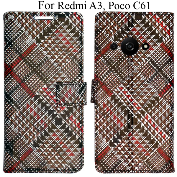 Red_Premium_Flip_Cover_For_Poco_C61,_Redmi_A3_(2024)
