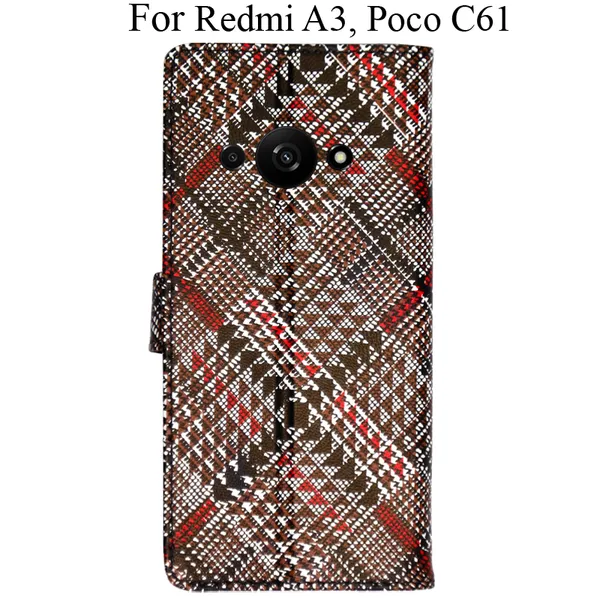 Red_Premium_Flip_Cover_For_Poco_C61,_Redmi_A3_(2024)