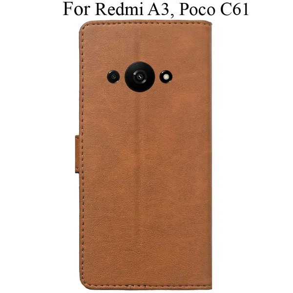 Brown_Premium_Flip_Cover_For_Poco_C61,_Redmi_A3_(2024)