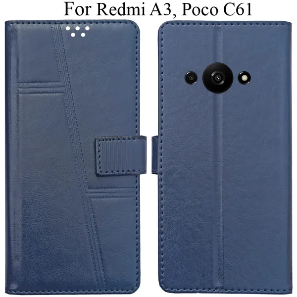 Blue_Premium_Flip_Cover_For_Poco_C61,_Redmi_A3_(2024)