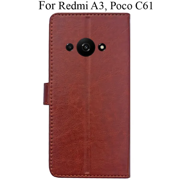 Brown_Premium_Flip_Cover_For_Poco_C61,_Redmi_A3_(2024)
