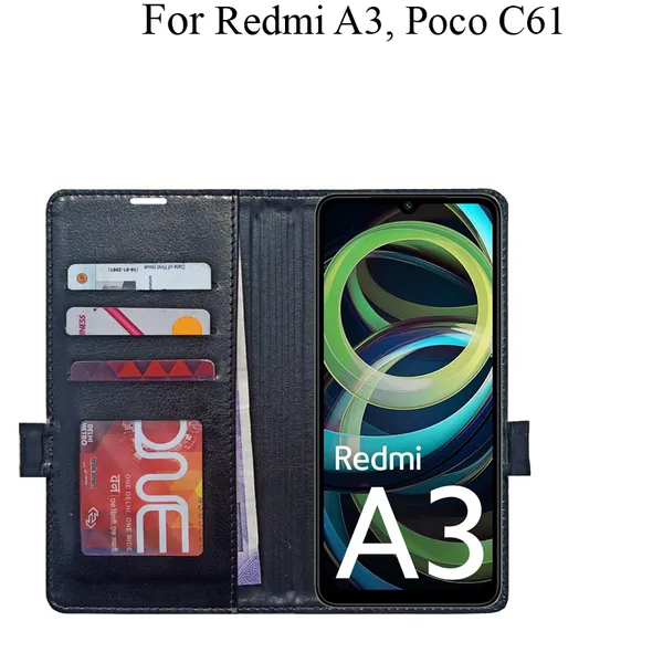 Black_Premium_Flip_Cover_For_Poco_C61,_Redmi_A3_(2024)