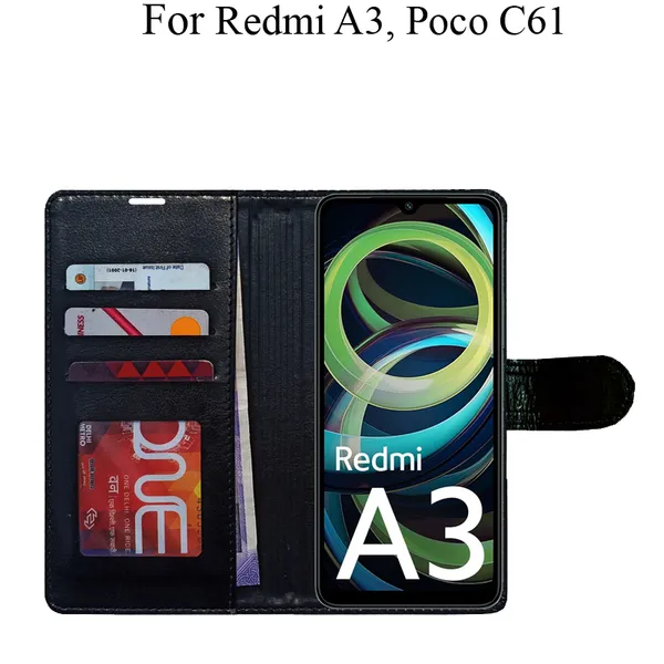 Black_Premium_Flip_Cover_For_Poco_C61,_Redmi_A3_(2024)
