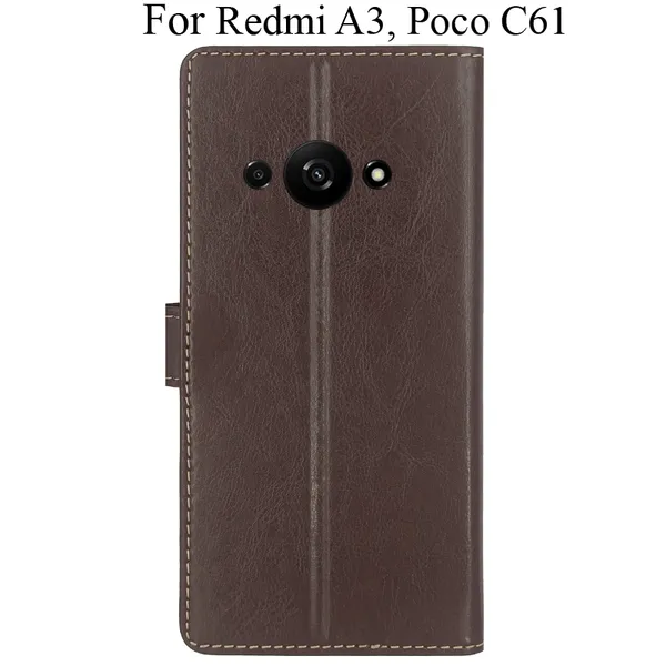 Brown_Premium_Flip_Cover_For_Poco_C61,_Redmi_A3_(2024)