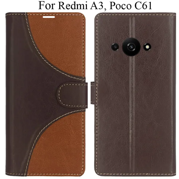 Brown_Premium_Flip_Cover_For_Poco_C61,_Redmi_A3_(2024)