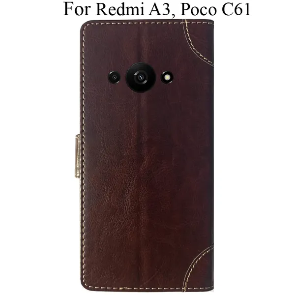 Beige_Premium_Flip_Cover_For_Poco_C61,_Redmi_A3_(2024)