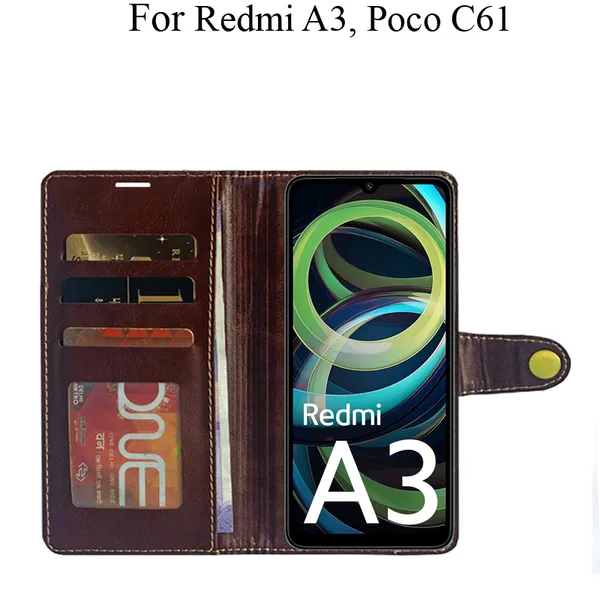 Beige_Premium_Flip_Cover_For_Poco_C61,_Redmi_A3_(2024)