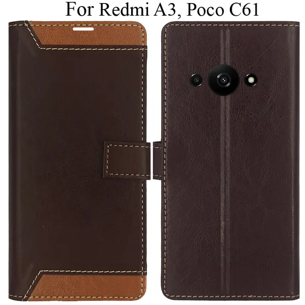 Brown_Premium_Flip_Cover_For_Poco_C61,_Redmi_A3_(2024)