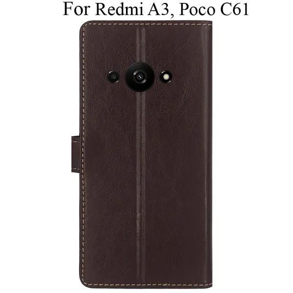 Brown_Premium_Flip_Cover_For_Poco_C61,_Redmi_A3_(2024)