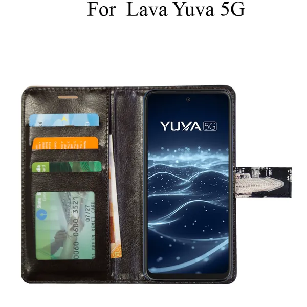 Black_Premium_Flip_Cover_For_Lava_Yuva_5G