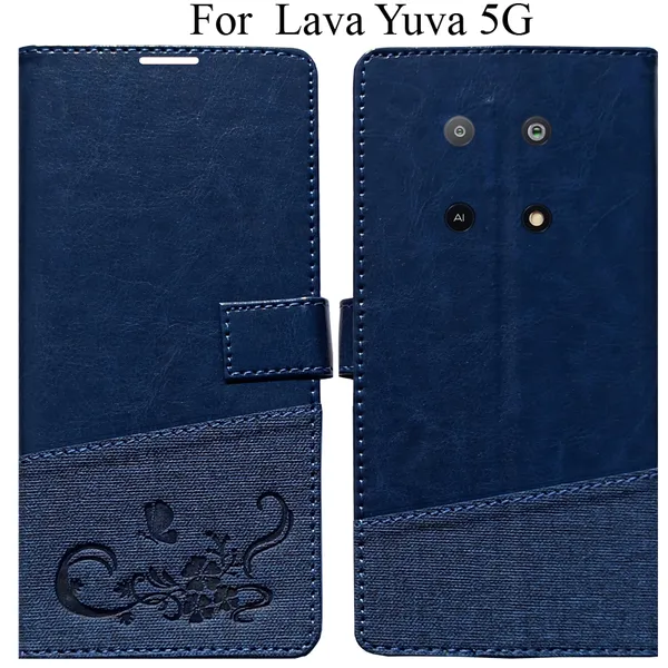 Blue_Premium_Flip_Cover_For_Lava_Yuva_5G