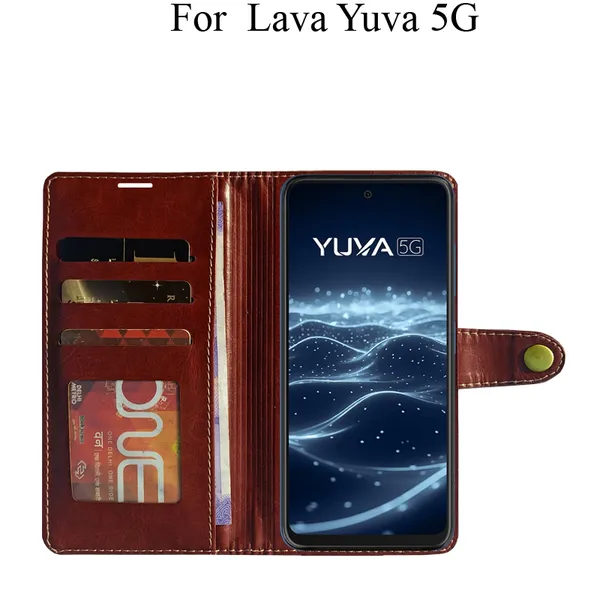 Brown_Premium_Flip_Cover_For_Lava_Yuva_5G