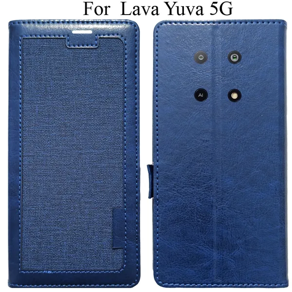 Blue_Premium_Flip_Cover_For_Lava_Yuva_5G