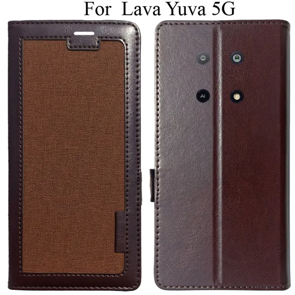 Brown_Premium_Flip_Cover_For_Lava_Yuva_5G