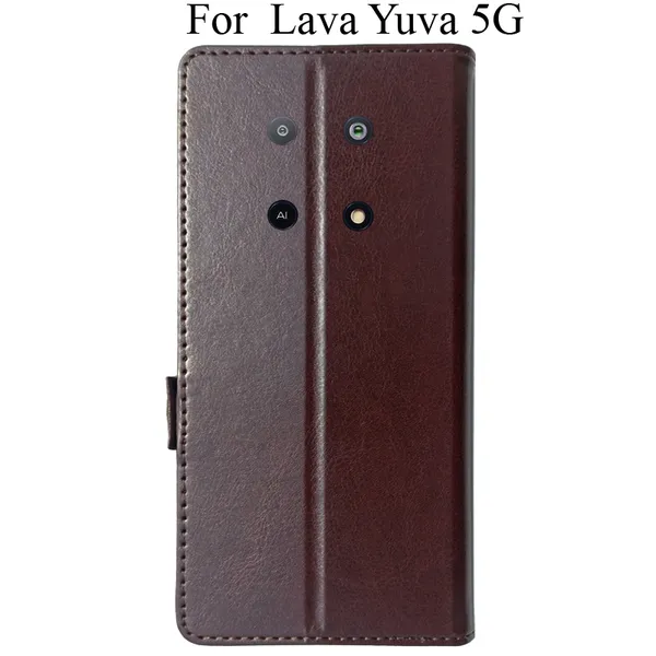Brown_Premium_Flip_Cover_For_Lava_Yuva_5G