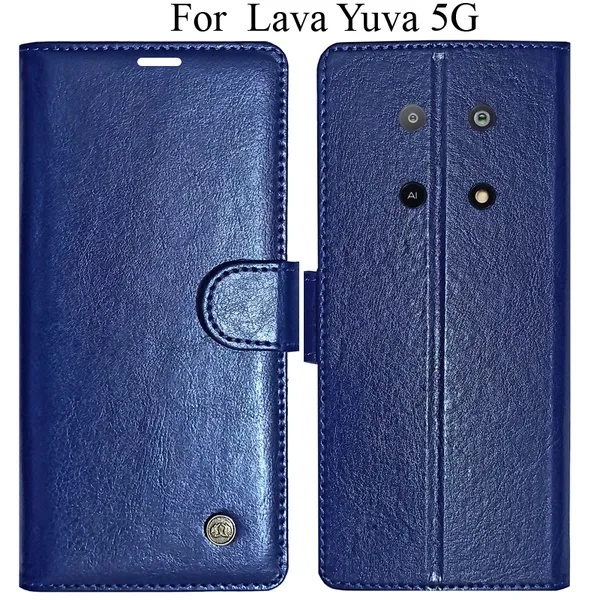 Blue_Premium_Flip_Cover_For_Lava_Yuva_5G